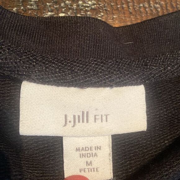 J. Jill Fit Black & white Embroidered Shirt Dress with pockets Petite medium - Picture 6 of 8